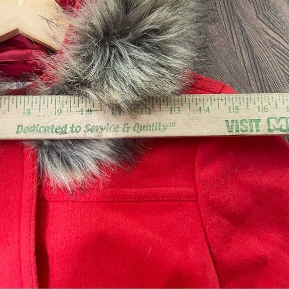 J. Crew Vail Chateau Parka Stadium Cloth Wool Faux Fur Trim Red Sz 6 ($375) - Picture 5 of 10